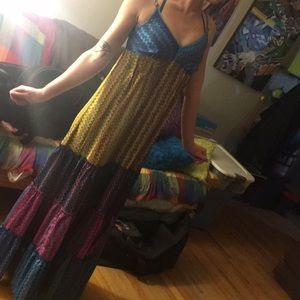 Long adjustable patterned sundress
